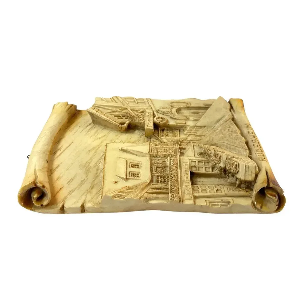 Vintage Rüdesheim Germany 3D Wall Plaque Relief Hotel Lindenwirt Drosselhof 9”